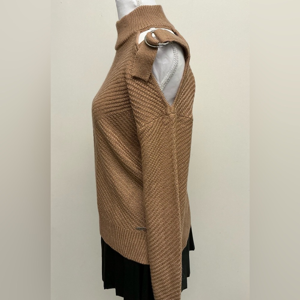 DKNY Camel Cowl Neck Sweater with Shoulder Bow - Picture 4 of 9
